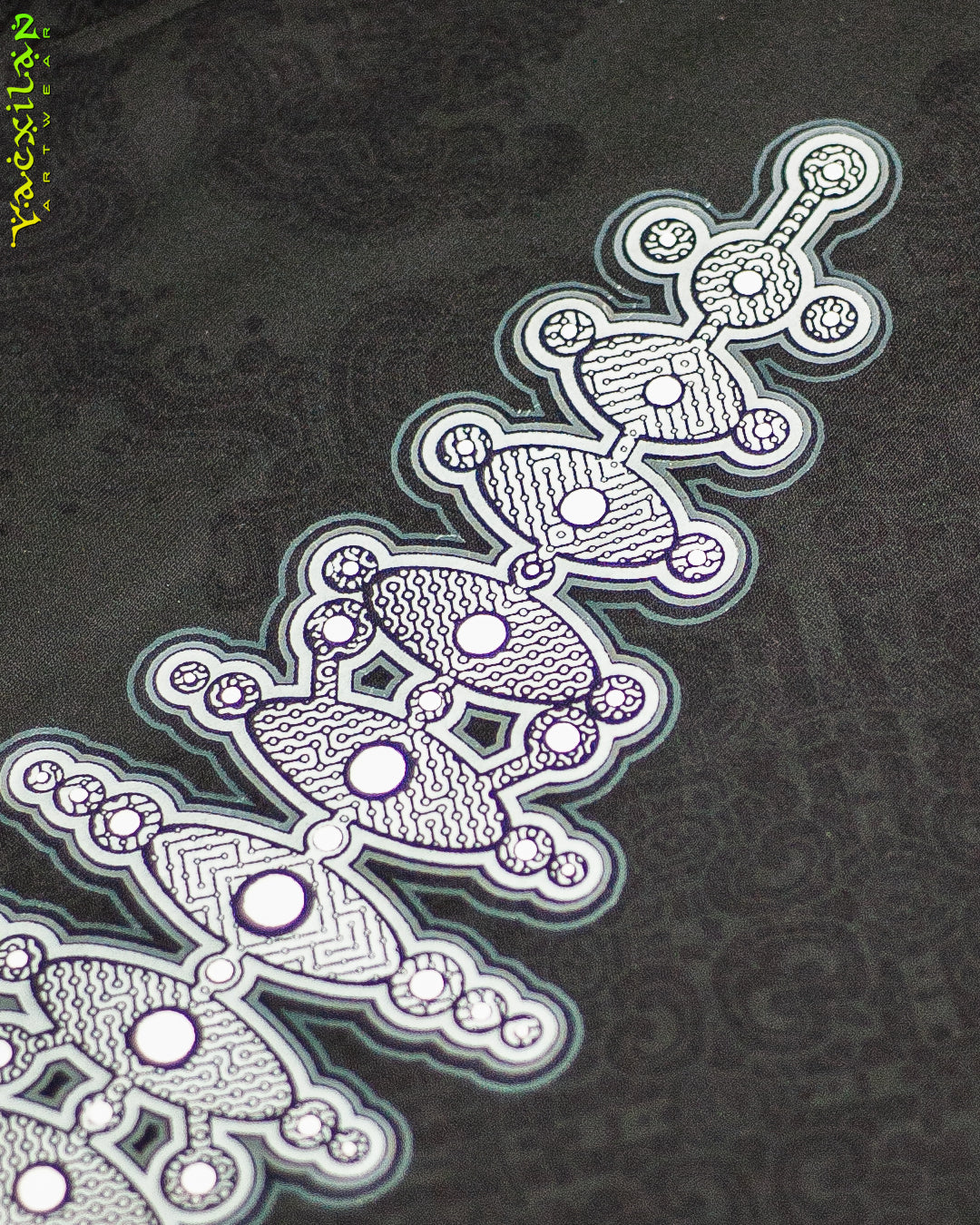 Hoodie Men Pullover / Cotton Fleece - MAYAN CODEX GALACTIK SPINE